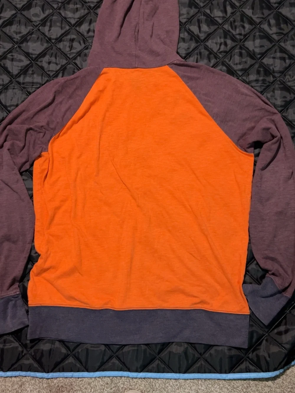 American Eagle Outfitters Orange, Teal & Plum Colorblock Hoodie